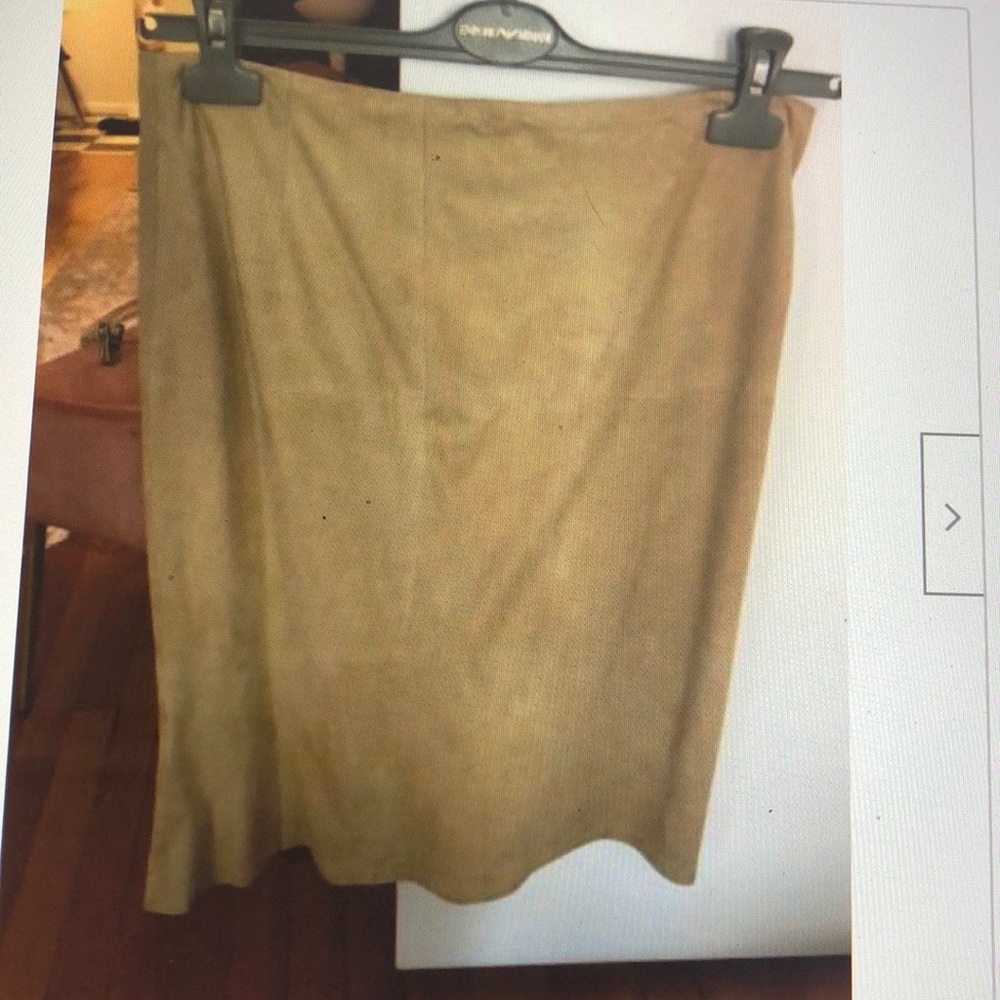 Ralph Lauren real suede tan skirt.